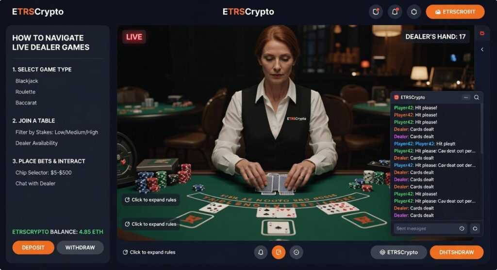 how to navigate live dealer games etrscrypto