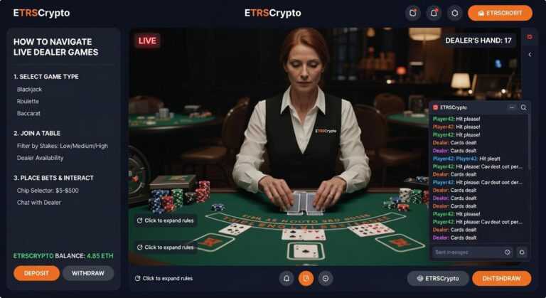 how to navigate live dealer games etrscrypto