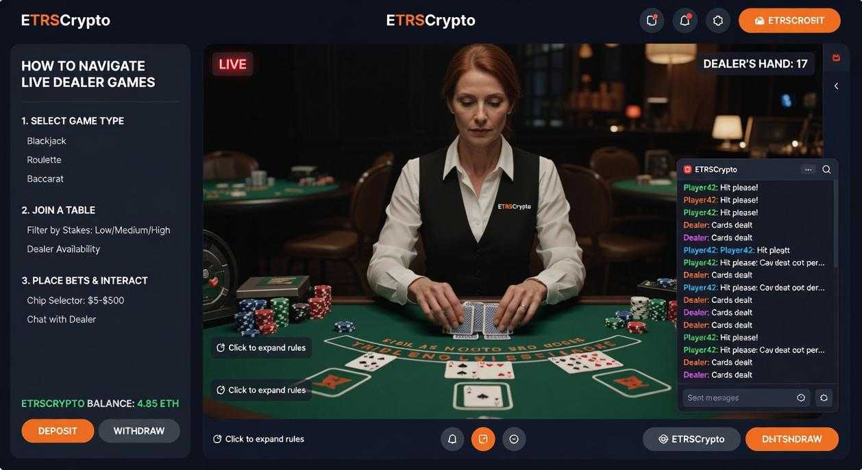 how to navigate live dealer games etrscrypto